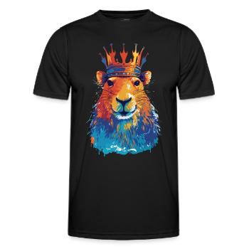 Capybara avec capybara couronne - T-shirt sport Homme - noir - Devant - AI Model Male 178 dark (178cm)