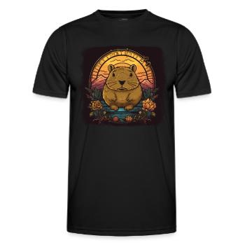 Capybara Cadeau Capybara - T-shirt sport Homme - noir - Devant - AI Model Male 178 dark (178cm)