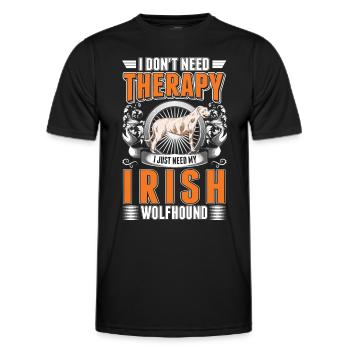 Irischer Wolfshund Therapie Irish Wolfhound - Männer Funktions-T-Shirt - Schwarz - Vorne - AI Model Male 178 dark (178cm)