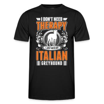 Thérapie italienne aux lévriers - T-shirt sport Homme - noir - Devant - AI Model Male 178 dark (178cm)