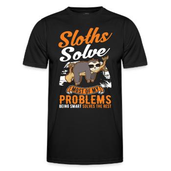 Sloth Gift Sloth - Men's Functional T-Shirt - black - Front - AI Model Male 178 dark (178cm)
