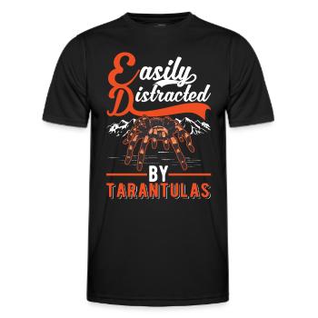 Easily distracted by Tarantulas Tarantel - Männer Funktions-T-Shirt - Schwarz - Vorne - AI Model Male 178 dark (178cm)