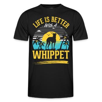 La vie est meilleure avec un whippet - T-shirt sport Homme - noir - Devant - AI Model Male 178 dark (178cm)