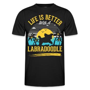 Life is better with a Labradoodle - Men's Functional T-Shirt - black - Front - AI Model Male 178 dark (178cm)