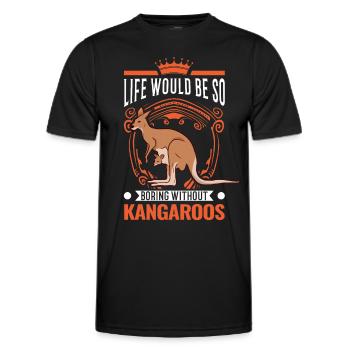 Australian Kangaroo Australia Kangaroo - Men's Functional T-Shirt - black - Front - AI Model Male 178 dark (178cm)