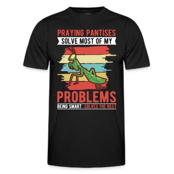 Gottesanbeterin Geschenk Mantis Fangschrecke - Männer Funktions-T-Shirt - Schwarz - Vorne - AI Model Male 178 dark (178cm)