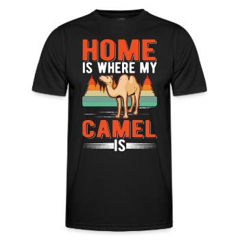Home is where my camel is Egypt dromedary - Men's Functional T-Shirt - black - Front - AI Model Male 178 dark (178cm)