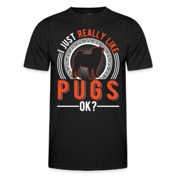 Ich mag einfach Mops Hund - Männer Funktions-T-Shirt - Schwarz - Vorne - AI Model Male 178 dark (178cm)