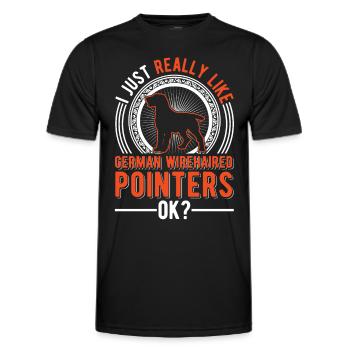 German Wirehaired Gift - Men's Functional T-Shirt - black - Front - AI Model Male 178 dark (178cm)