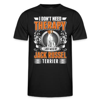Jack Russell Terrier Therapy - Men's Functional T-Shirt - black - Front - AI Model Male 178 dark (178cm)