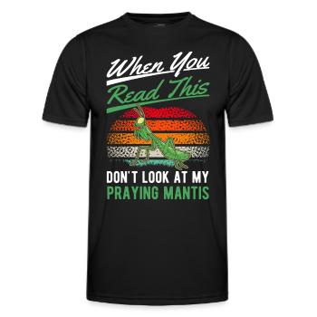 Gottesanbeterin Geschenk Mantis Fangschrecke - Männer Funktions-T-Shirt - Schwarz - Vorne - AI Model Male 178 dark (178cm)