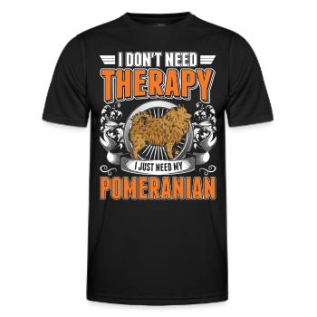 Thérapie poméranienne Poméranie - T-shirt sport Homme - noir - Devant - AI Model Male 178 dark (178cm)