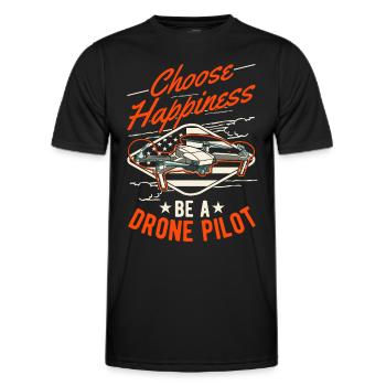 Drone pilote cadeau Drone quadricoptère - T-shirt sport Homme - noir - Devant - AI Model Male 178 dark (178cm)