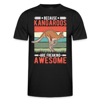 Because Kangaroos are freaking awesome Känguru - Männer Funktions-T-Shirt - Schwarz - Vorne - AI Model Male 178 dark (178cm)