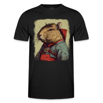 Capybara Samouraï Wasserschwein - T-shirt sport Homme - noir - Devant - AI Model Male 178 dark (178cm)
