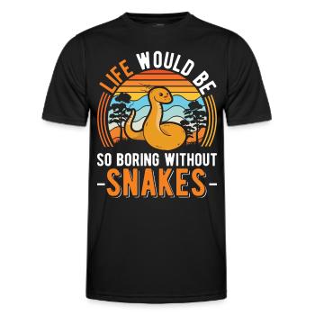 Schlangen Besitzer Schlangenliebhaber - Männer Funktions-T-Shirt - Schwarz - Vorne - AI Model Male 178 dark (178cm)