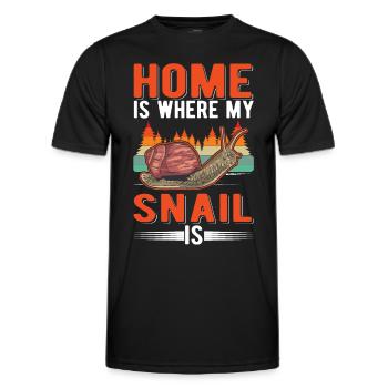 La maison, c’est là où sont mes escargots - T-shirt sport Homme - noir - Devant - AI Model Male 178 dark (178cm)
