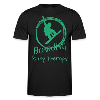 Boarding is my Therapy - Snowboard -Boarden - Männer Funktions-T-Shirt - Schwarz - Vorne - AI Model Male 178 dark (178cm)