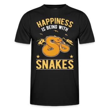 Schlangen Besitzer Kornnatter Natter - Männer Funktions-T-Shirt - Schwarz - Vorne - AI Model Male 178 dark (178cm)