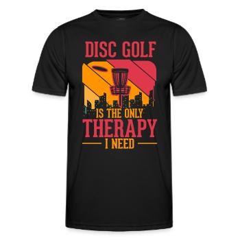 Discgolf Therapy Wurfscheibe Disc Golf - Männer Funktions-T-Shirt - Schwarz - Vorne - AI Model Male 178 dark (178cm)