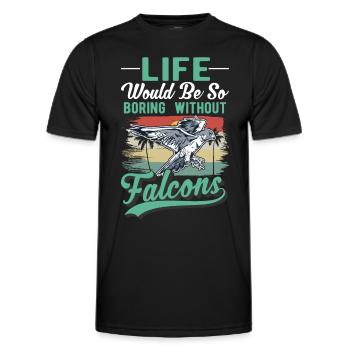Fauconnier cadeau fauconnerie crécerelle - T-shirt sport Homme - noir - Devant - AI Model Male 178 dark (178cm)