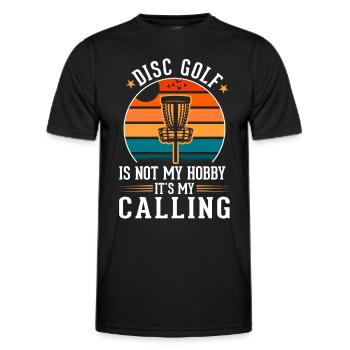 Discgolf Wurfscheibe Disc Golf - Männer Funktions-T-Shirt - Schwarz - Vorne - AI Model Male 178 dark (178cm)
