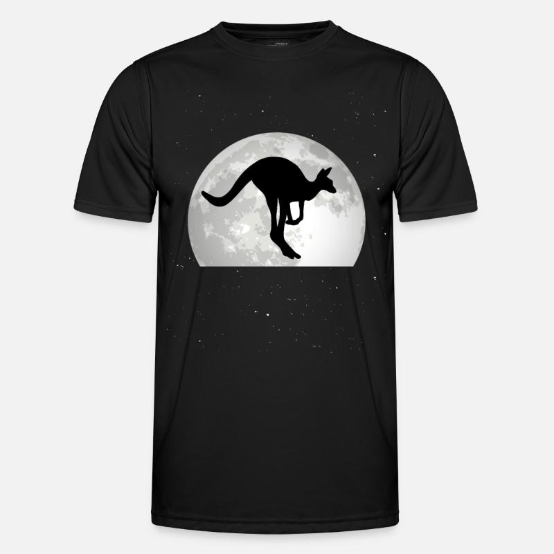 Kangaroo, Moon, Australia, Kangaroo - Men's Functional T-Shirt - black