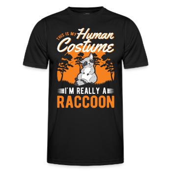 Waschbär Costume Raccoon Halloween - Männer Funktions-T-Shirt - Schwarz - Vorne - AI Model Male 178 dark (178cm)