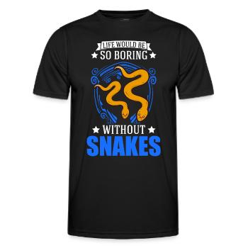 Schlangen Besitzer Schlangenliebhaber - Männer Funktions-T-Shirt - Schwarz - Vorne - AI Model Male 178 dark (178cm)