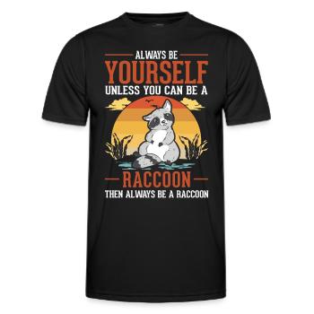Soyez toujours vous-même Raton laveur Waschbär - T-shirt sport Homme - noir - Devant - AI Model Male 178 dark (178cm)