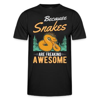 Schlangen Besitzer Schlangenliebhaber - Männer Funktions-T-Shirt - Schwarz - Vorne - AI Model Male 178 dark (178cm)
