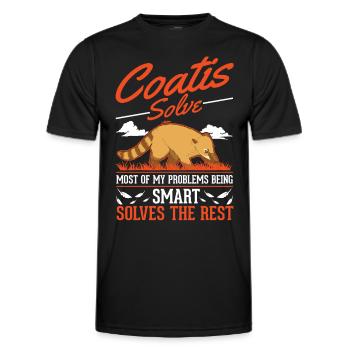 Coati Gift Coati Proboscis Bear - Men's Functional T-Shirt - black - Front - AI Model Male 178 dark (178cm)