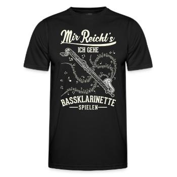 Mir reicht's Ich gehe Bassklarinette spielen - Männer Funktions-T-Shirt - Schwarz - Vorne - AI Model Male 178 dark (178cm)