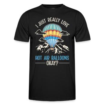 Montgolfière cadeau vol en montgolfière - T-shirt sport Homme - noir - Devant - AI Model Male 178 dark (178cm)