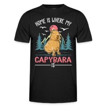 Home is where my Capybara is - Männer Funktions-T-Shirt - Schwarz - Vorne - AI Model Male 178 dark (178cm)