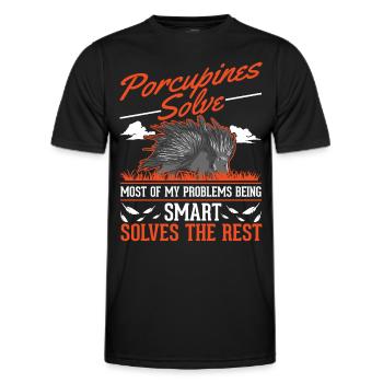 Porc-épic cadeau Porc-épic - T-shirt sport Homme - noir - Devant - AI Model Male 178 dark (178cm)