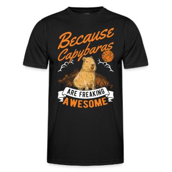 Because Capybaras are freaking awesome - Männer Funktions-T-Shirt - Schwarz - Vorne - AI Model Male 178 dark (178cm)