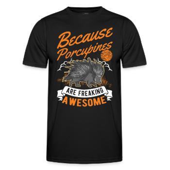 Porc-épic cadeau Porc-épic - T-shirt sport Homme - noir - Devant - AI Model Male 178 dark (178cm)