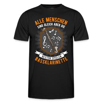 Bassklarinette Geschenk Bassklarinettist - Männer Funktions-T-Shirt - Schwarz - Vorne - AI Model Male 178 dark (178cm)
