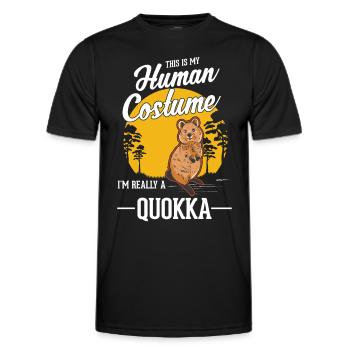 Quokka Halloween Kangourou à queue courte - T-shirt sport Homme - noir - Devant - AI Model Male 178 dark (178cm)