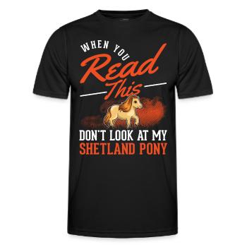 Shetland Pony Geschenk Shetty - Männer Funktions-T-Shirt - Schwarz - Vorne - AI Model Male 178 dark (178cm)