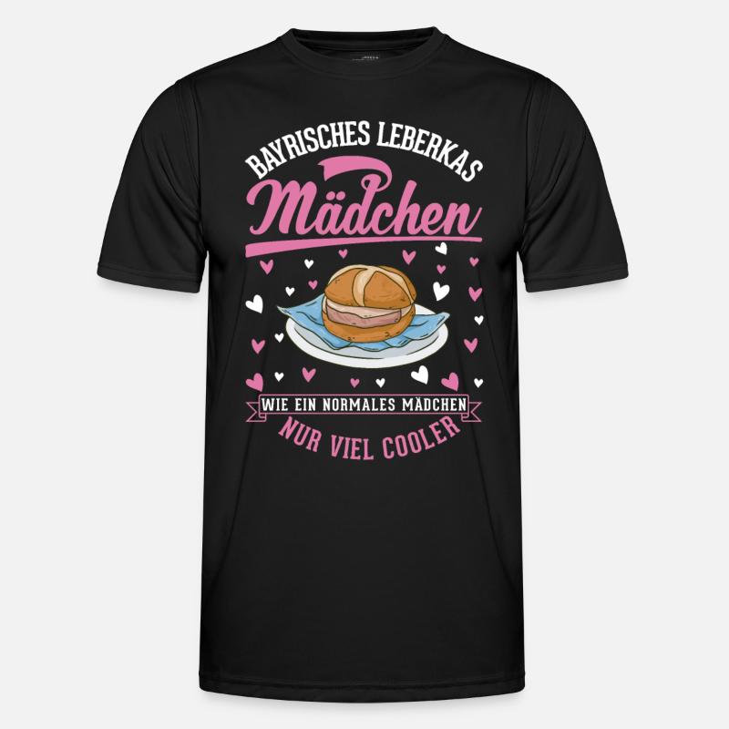 Leberkas Mädchen Leberkäse Fleischkäse - Männer Funktions-T-Shirt - Schwarz