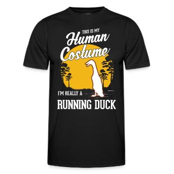 Runner Duck Costume Halloween - Men's Functional T-Shirt - black - Front - AI Model Male 178 dark (178cm)