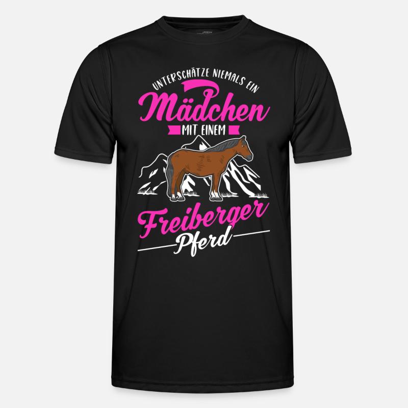Freiberger Pferd Mädchen Männer Funktions-T-Shirt