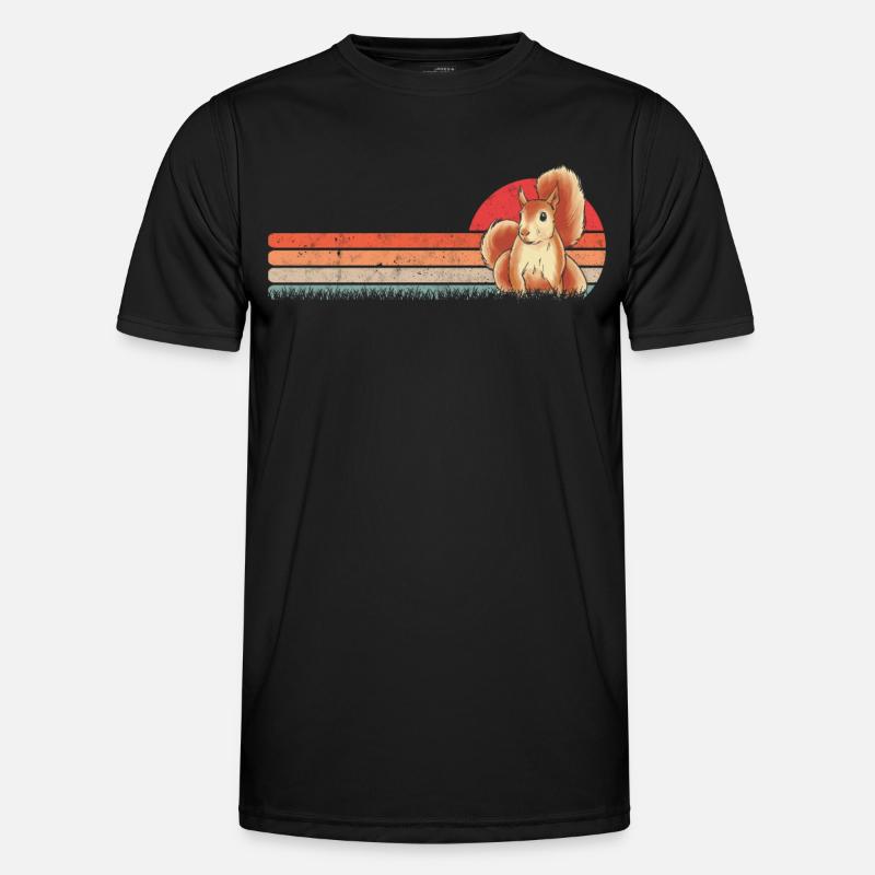 Eichhörnchen Retro Squirrel Männer Funktions-T-Shirt