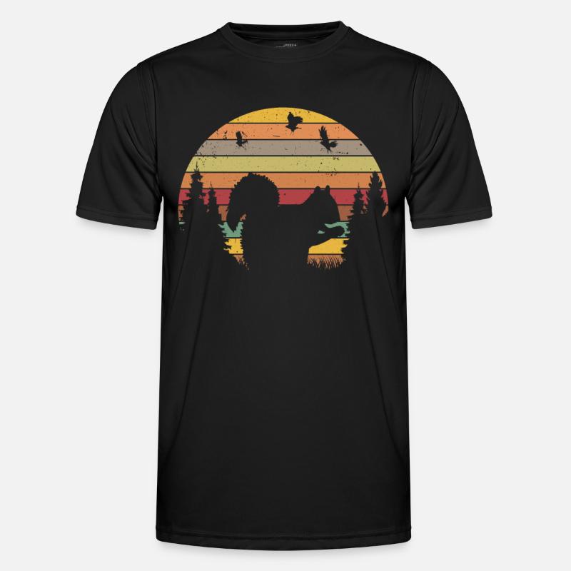 Eichhörnchen Retro Squirrel Männer Funktions-T-Shirt
