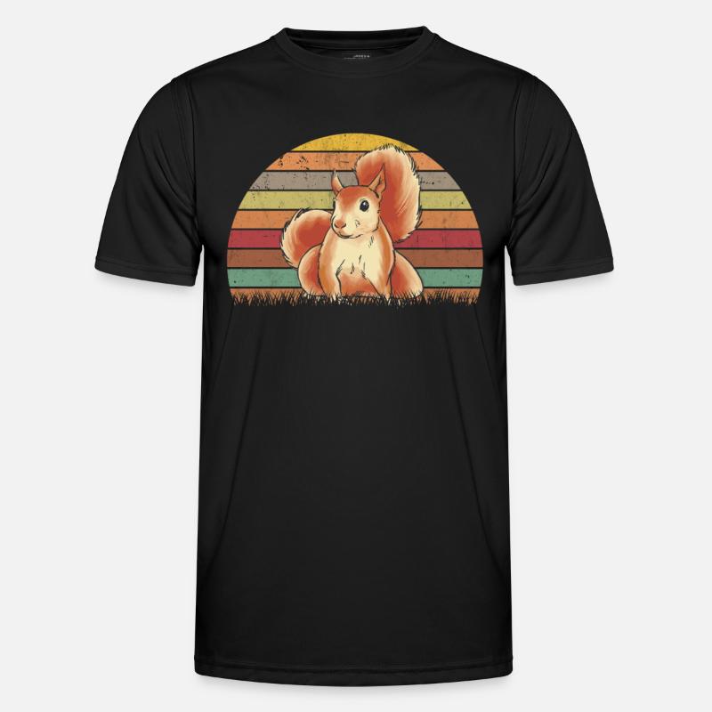 Eichhörnchen Retro Squirrel - Men's Functional T-Shirt - black