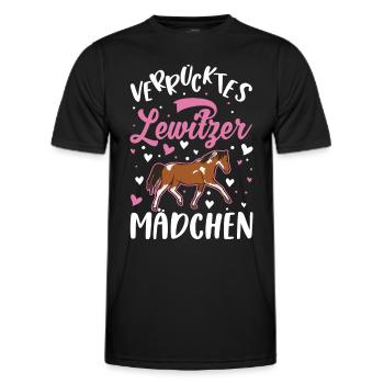 Verrücktes Lewitzer Mädchen - Männer Funktions-T-Shirt - Schwarz - Vorne - AI Model Male 178 dark (178cm)