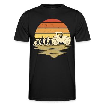 Évolution de la mécanique de machinerie agricole - T-shirt sport Homme - noir - Devant - AI Model Male 178 dark (178cm)