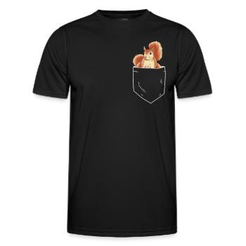 Eichhörnchen in Brusttasche - Männer Funktions-T-Shirt - Schwarz - Vorne - AI Model Male 178 dark (178cm)